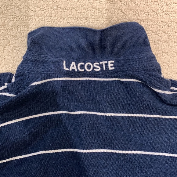 Men’s Lacoste Blue & White Stripe Long Sleeve Size Large - Picture 6 of 9